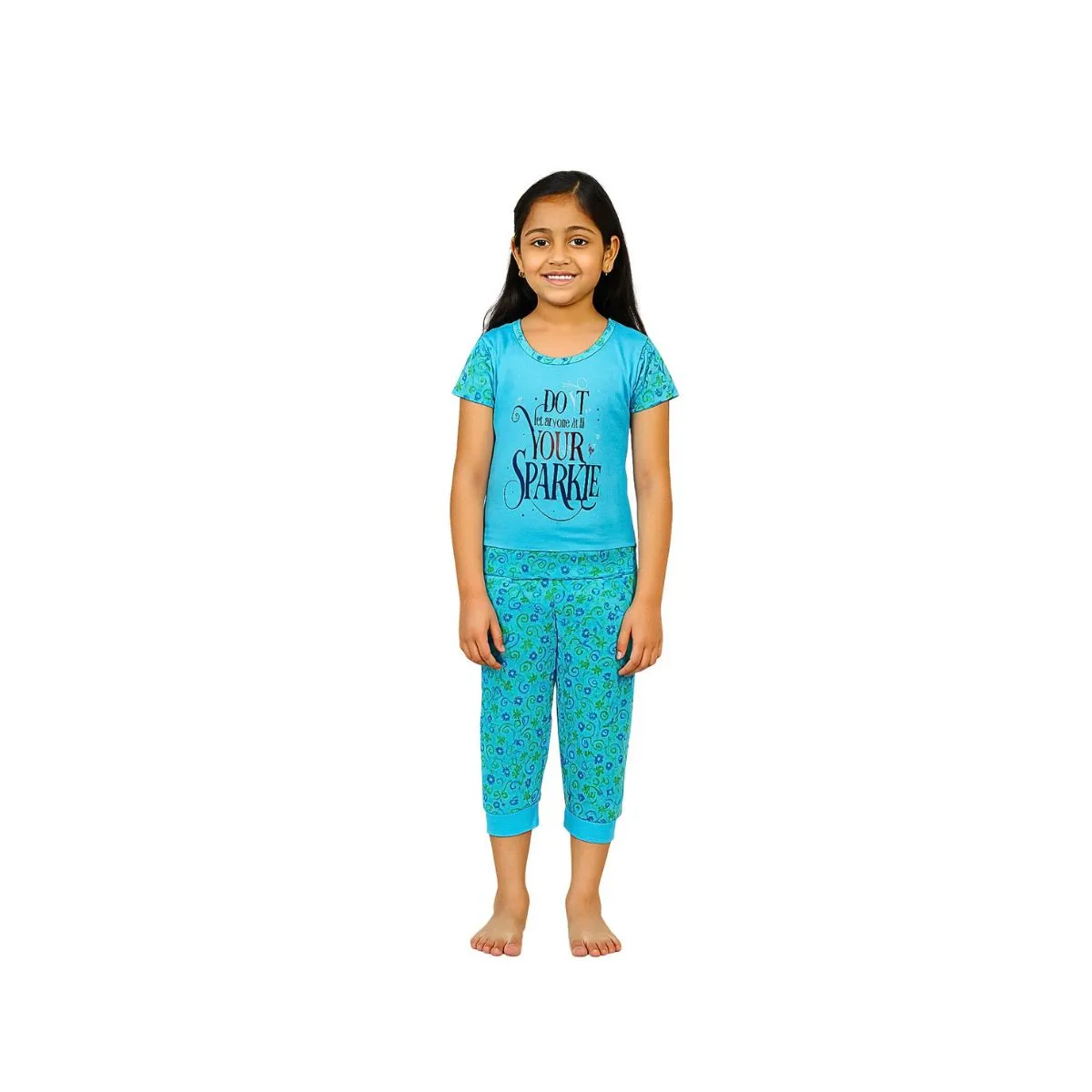 Girls 3/4th set (Short Sleeve Top and Capri)